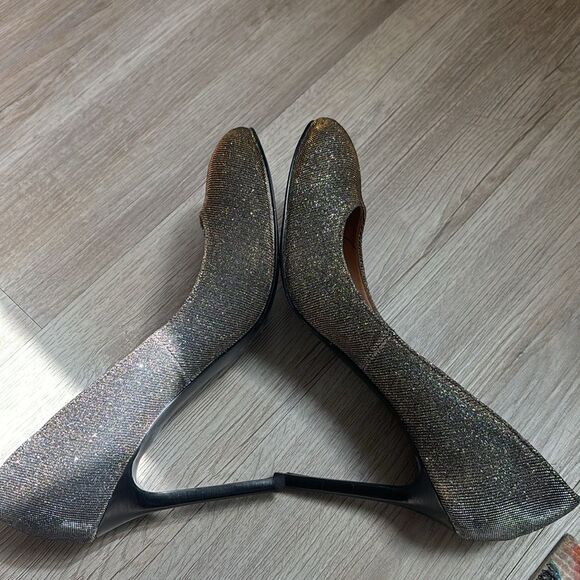 Banana Republic Womens Glitter Gold/silver Chameleon Round Toe Heels Siz… - Picture 5 of 7